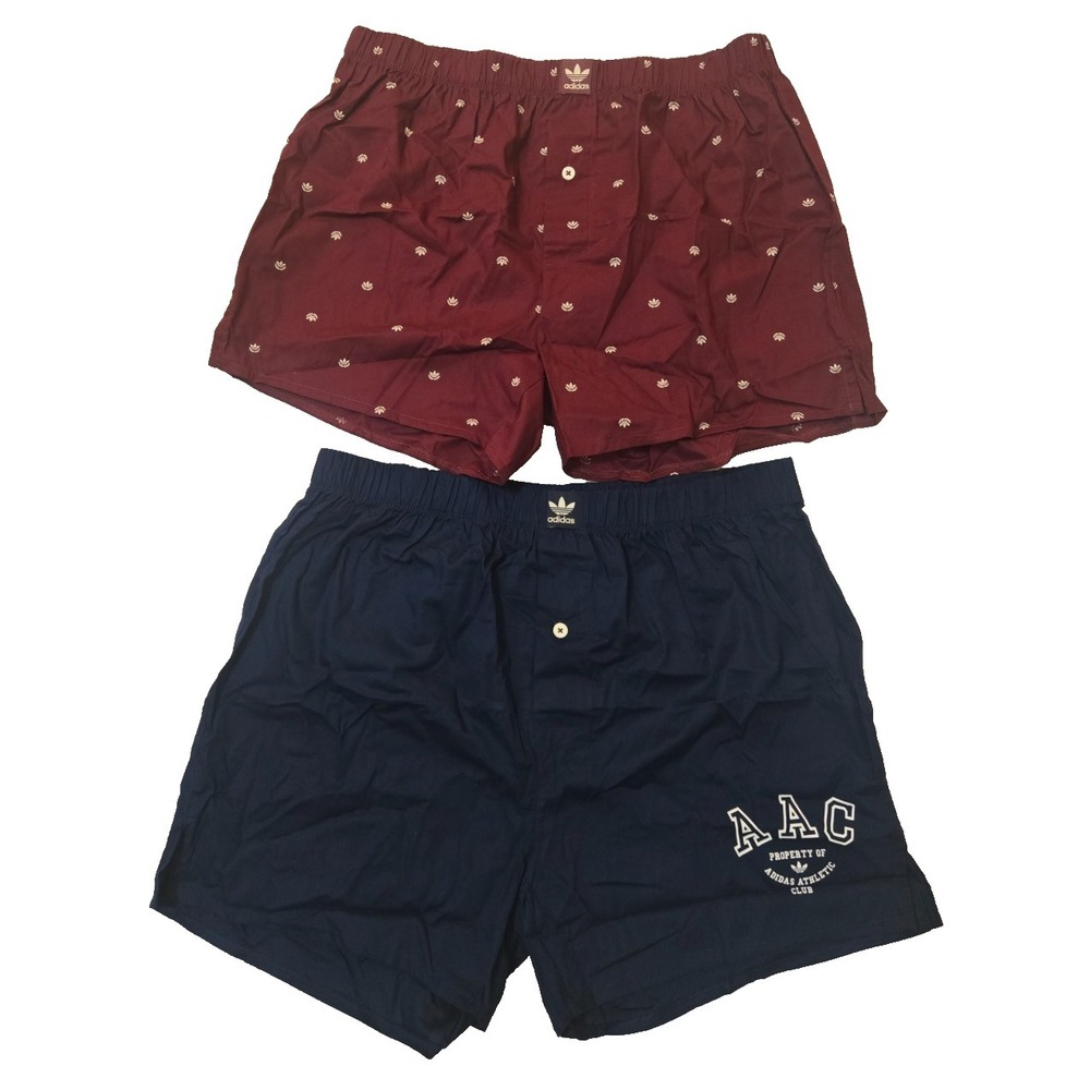 Adidas Comfort Core Cotton Icon Boxer 2‎ PK Men;s M Navy/Burgundy NWT